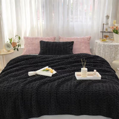 1pc Modern Cut Design Chunky Throw Blanket
