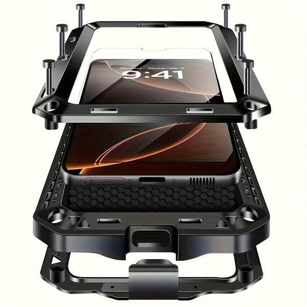 Durable Shockproof Phone Case for iPhone 17 Air 16 15 Pro Max Plus with 360 Degree Dustproof Protective Cover and Built In Glass Screen Protector Mobile Phone Case
