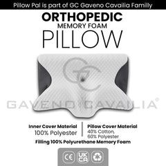 GC GAVENO CAVAILIA Contour Memory Foam Pillow | Butterfly Shape for Head & Neck Support | Ergonomic Design for All Sleepers | Removable Washable Cover | 61x43 cm