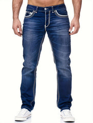 Men's Thick-thread Washed Denim Jeans