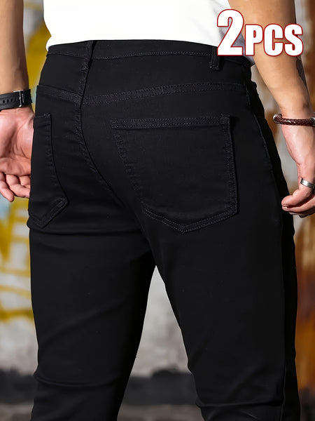 Two-Pack Men's Mid-Rise Slim Fit Jeans