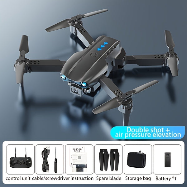 1pc Yethke E99 Drone With Dual Camera | One Key Take Off/Landing, Double Folding Rc Height Hold, Remote Control, Abs Material, 10-12 Minutes Life, Ideal For Beginners And Holiday Gifts