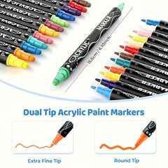 36 Colors Dual Tip Acrylic Pens Markers