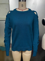 Directional Spring Summer 2026 New Style Solid Color Hollow Out Pullover Sweater
