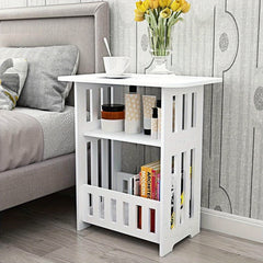 Modern Wooden Nightstand with Three Tiers, Measuring 49X46X29.5Cm, Suitable for Bedrooms, Living Rooms, And Hallways, Easy to Assemble, Can Also Serve As a Coffee Table
