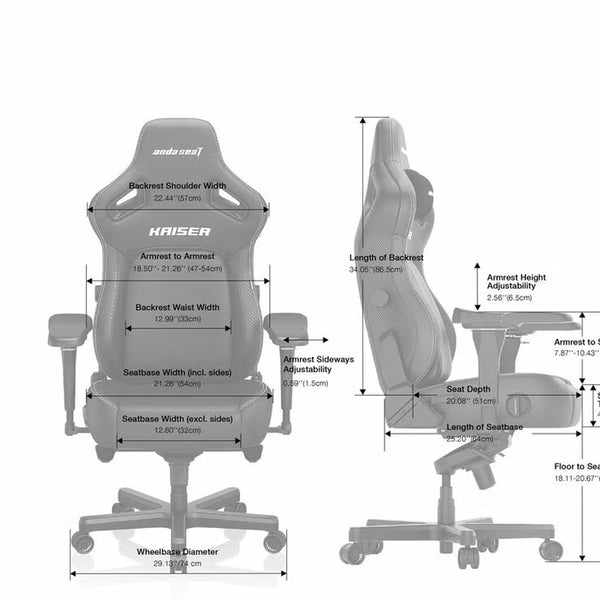Anda Seat Kaiser 4 Series Extra Large Gaming Chair, Black