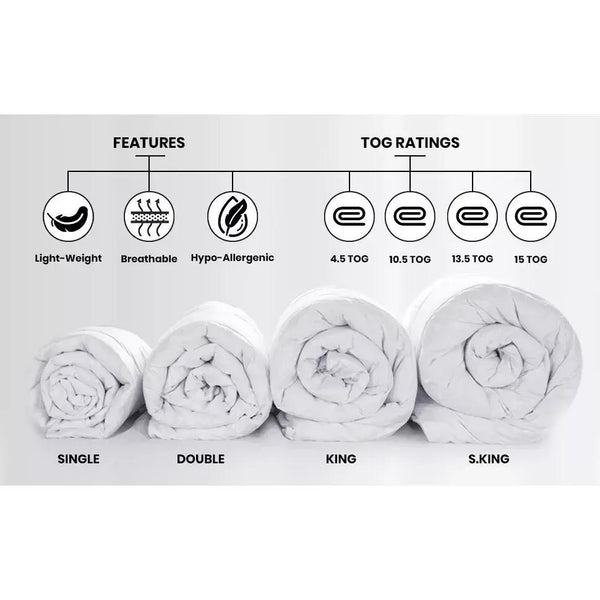 ELAFY All Seasons Duvet – Corvin Material, 4.5 | 10.5 | 13.5 | 15 Tog – Lightweight Summer to Extra Warm Winter Quilt