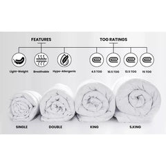 ELAFY All Seasons Duvet – Corvin Material, 4.5 | 10.5 | 13.5 | 15 Tog – Lightweight Summer to Extra Warm Winter Quilt