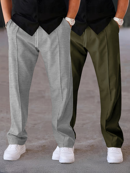 Men's Two-pc Pants, Fashionable Casual Trousers for Outdoor Wear