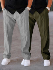 Men's Two-pc Pants, Fashionable Casual Trousers for Outdoor Wear