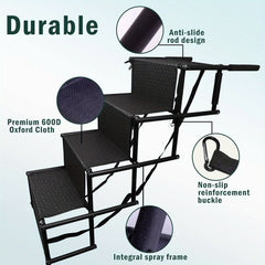 4 Step Stairs Folding Portable Dog Ramp  Boot Access Ladder for Pet Dog Cat