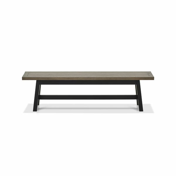 Bentley Designs Camden Weathered Oak & Peppercorn Small Bench, 177Cm
