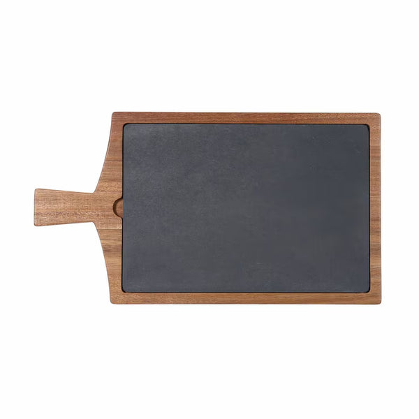 Birdrock Home Slate & Acacia Serving Board