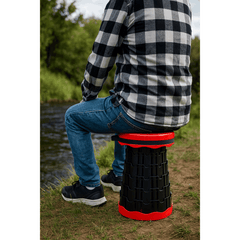 Portable Folding Stool Lightweight Yet More Sturdy with Load Capacity 180KG, Retractable Plastic Foldable Collapsible Stool for Camping Fishing Hiking BBQ Outdoors Indoors Kitchen