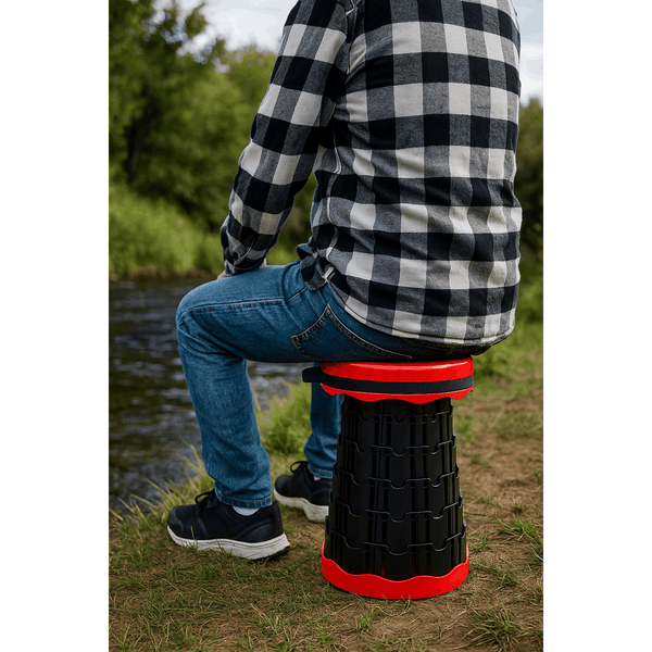 Portable Folding Stool Lightweight Yet More Sturdy with Load Capacity 180KG, Retractable Plastic Foldable Collapsible Stool for Camping Fishing Hiking BBQ Outdoors Indoors Kitchen