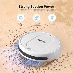 3-in-1 Robot Vacuum Cleaner | 4, 000 Pa Powerful Suction, Up to 90mins Runtime, Low Noise, Suitable for Hard Floors, Flatmarble Tiles, and Wood Floors | USB Charging, Hair Anti-Tangling, Blow and Suction Integrated, Crash Protection