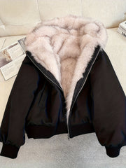 Autumn and Winter Women's Furry Jacket Coat