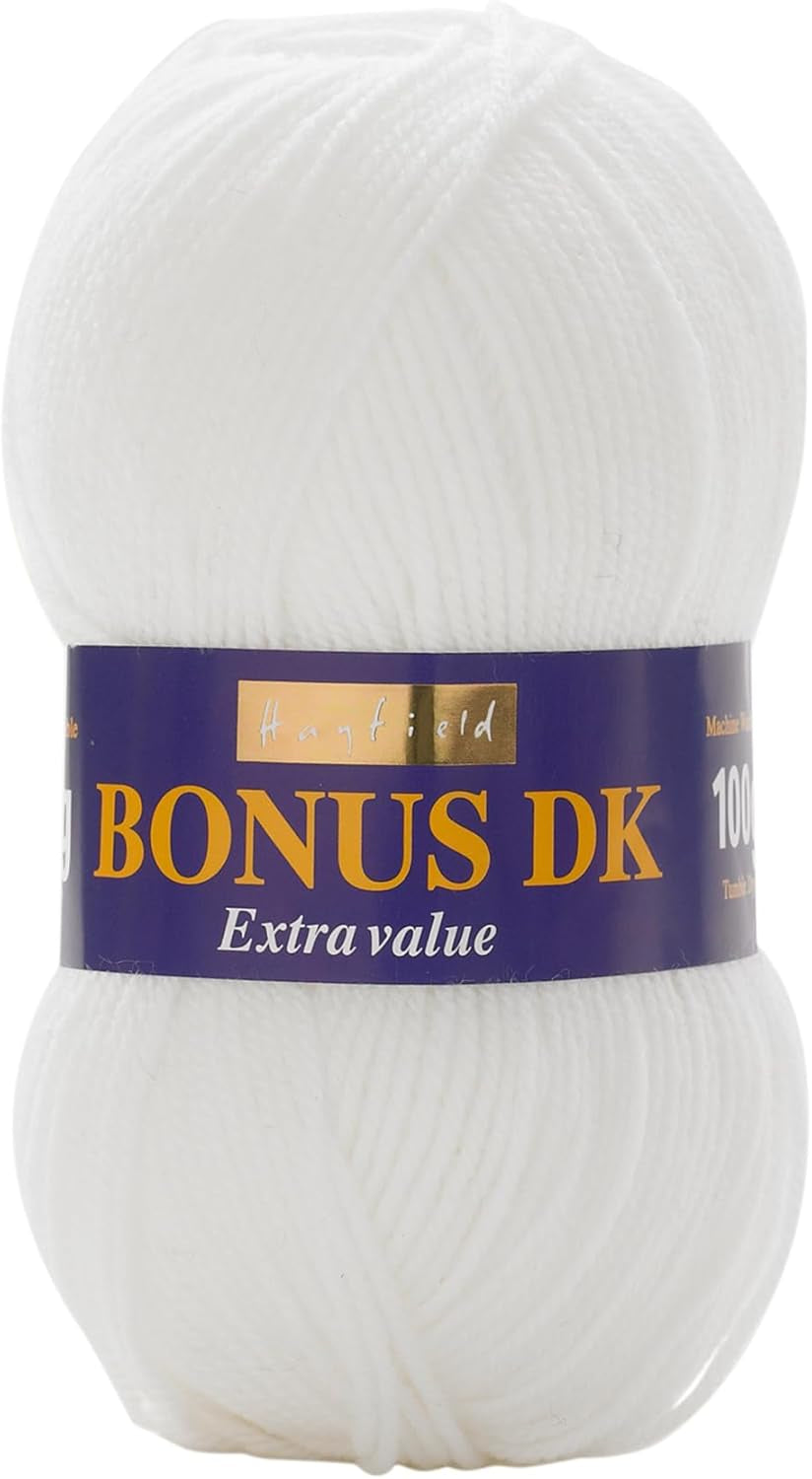 Sirdar Hayfield Bonus DK Double Knitting, White (961), 100G