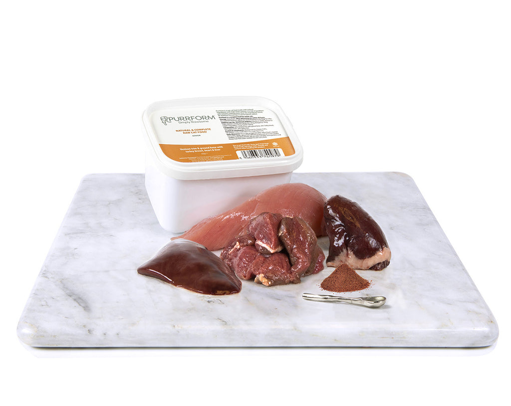 Venison Trim with Turkey Breast, Heart and Liver