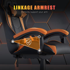 GartistGo Ergonomic Gaming Chair - Gamer Chairs with Lumbar Cushion + Headrest, Height-Adjustable Office & Computer Chair for Adults, Girls, Boys (Without footrest)