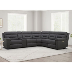 Gilman Creek Justin Grey Fabric Power Reclining Sectional Sofa