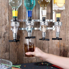 4/6 Bottle Optics for Spirits Bar Butler Wall Mounted Bottle Bracket Upside Down Drink Dispenser Stand Rack for Home Pub or Kitchen Bar, 30ml Optic Spirit Barware Set