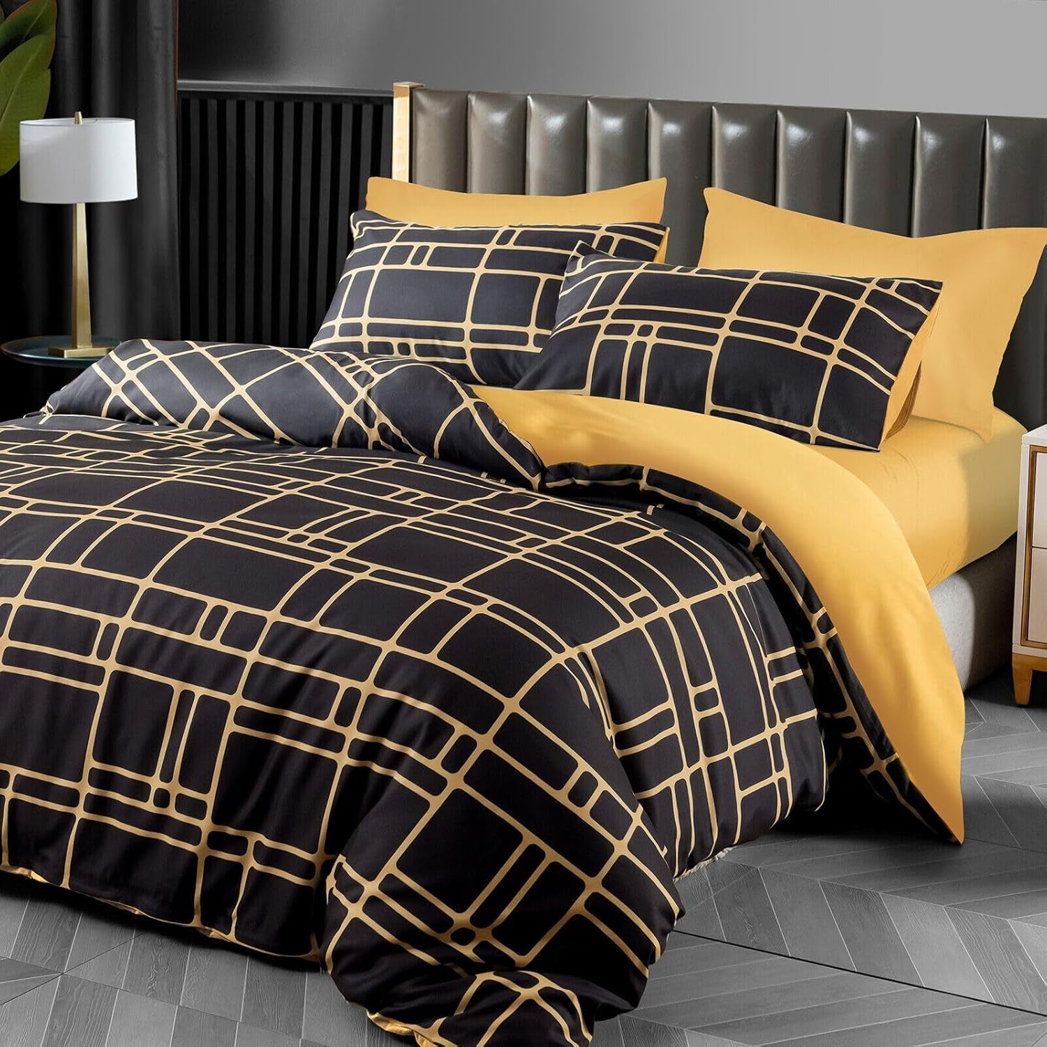 Pamposh Double Duvet Set Premium Brushed Microfiber Duvet Cover Double Ultrasoft Hypoallergenic Duvet Double Cover Set Non Iron Luxury Bedding Sets with Zipper Closure
