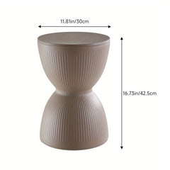 4pcs Modern Hourglass-Shaped Dining Chairs | Creative Plastic Round Stools, Space-Saving Design, Coffee Color, Ergonomic, for Living Room and Bedroom