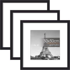3 Pack A4 Picture Frame, A4 Black Picture Frames 21 X 29,7 Cm, Frame Wall Hanging Landscape or Portrait Orientation