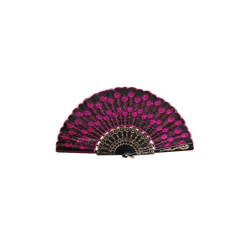 Spanish Lace Silk Folding Hand Held Dance Fan Flower Pattern for Party Wedding