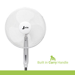 JriA 16” Inch Oscillating Pedestal Air Cooling Electric Fan 90°Oscillation 3 Speed Control Adjustable Extendable Stand Hot Summer Air Cooling Electric Portable Stand Fan (16 Inch Without Remote, White)