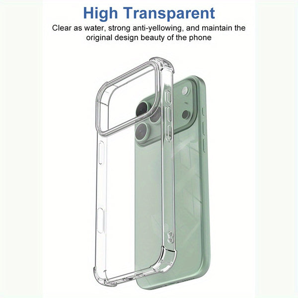 TVELO Clear Phone Case for iPhone 17, iphone 17 air, iphone 17 pro, iphone 17 pro max, Transparent Slim Fit Hard Protective Cover, Shockproof Mobile Case black greay