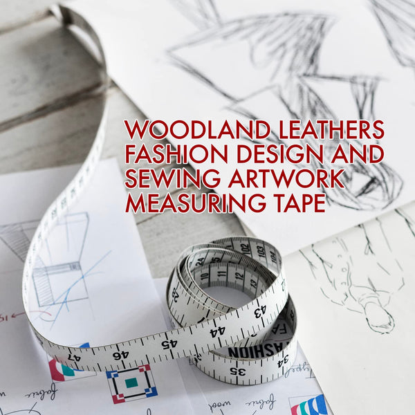 Woodland Leathers Dual Sided Durable Measuring Tape for Body and Waist Measure Includes Free BMI Weight Control App and Ebook, Clothes Fabric Sewing Tape Made of Flexible Fiber Glass