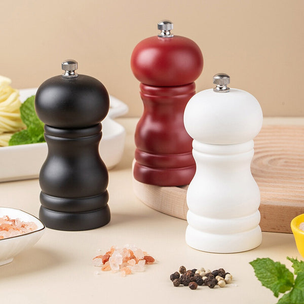 High Gloss Wooden Salt And Pepper Grinder Set