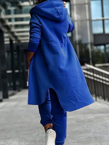 Fashion Women'S Solid Color Sweatshirt Set, Directional Style