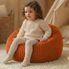 Corduroy Kids Bean Bag Chair with Filling Included - Lightweight Comfortable Beanbag Seat - Machine Washable Childrens Beanbag Furniture for Girls & Boys - 67 x 52cm