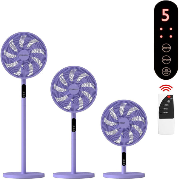 EPISENT 3-in-1 16 Inch Pedestal & Desk Fan with Remote Control – Adjustable Height 65-125cm, 3 Speed Settings, 9H Timer, Oscillating Cooling Fan for Home, Office & Bedroom