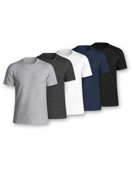 5 / 10 Pack Men'S Cotton T-Shirts – Super Soft Breathable Stretch Tees – Durable Comfort Fit Casual, Work or Sports Men'S Tops Multipack – Local UK Shipping