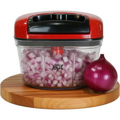 AEX Manual Food Chopper Hand Pull String Vegetable Chopper for Onion Garlic Herbs Nuts Compact Kitchen Food Processor Easy Clean Multifunction Chopper Persian Red