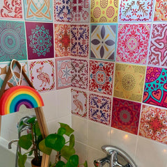 WALPLUS 72 Tile Stickers for Kitchen 15x15cm (6