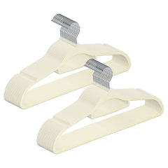 Velvet Hangers 30 Pack - Non-Slip Clothes Hangers with Tie Bar & 360° Hook - Durable & Sturdy, Space-Saving Wardrobe Organisers for Suits, Jackets & Clothes