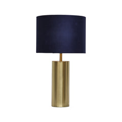 Amber - Gold Touch Operated 40cm Table Lamp Navy Blue Velvet Shade