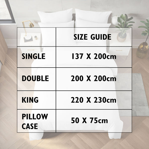 Duvet Cover Set with Matching Pillowcase Microfibre Wrinkle Resistant with Quick Popper Fastening