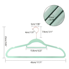 50pcs NON SLIP FLOCKED COAT CLOTHES HANGERS VELVET TROUSER HANGING SPACE SAVER