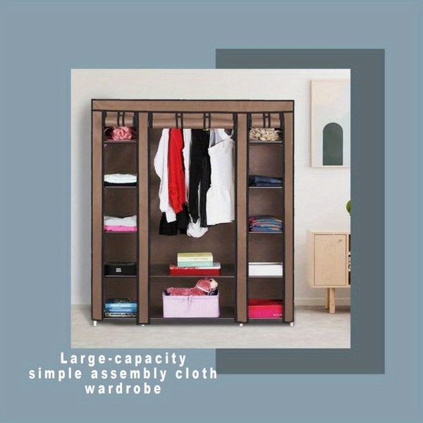Portable Wardrobe 128x45x173cm Fabric Wardrobes for Bedroom Large Foldable Closet Storage Oranisers Portable Wardrobes for Bedroom