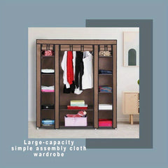 Portable Wardrobe 128x45x173cm Fabric Wardrobes for Bedroom Large Foldable Closet Storage Oranisers Portable Wardrobes for Bedroom