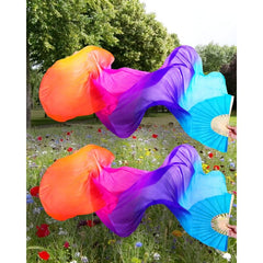 Artificial Fan, for Belly Dance, Women's Belly Dance Fan, Handcrafted Colorful Ribbon Fan, Professional Folding Dance Fan, Suitable for Traditional Dance, No Battery Required
