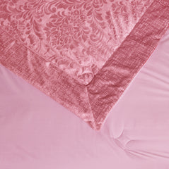 3 Piece Velvet Quilted Bedspread Set Jacquard Damask Bed Cover with Pillow Shams | Luxury Soft Polyester Bedspread for Double King Super King Beds | Modern Elegant Bedroom Bedding Set