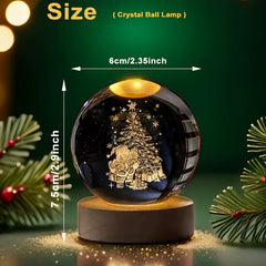 3D Galaxy Crystal Ball Night Light Warm White LED Light Base Living Room Bedroom Home Decoration Lamp Halloween Christmas Lights