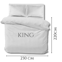 Luxurious Hotel Quality Egyptian Stripe Duvet/Quilt Cover Bedding Set with Pillowcases All Sizes Bedding Set - 3pcs Hypoallergenic Satin Stripes Microfiber Duvet Quilt Cover with Pillow Cases - Soft Comfortable, Durable Breathable & Anti-Wrinkle Duvet Cov